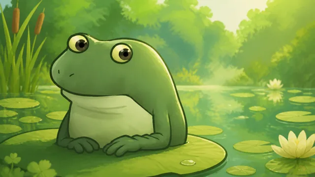 Froge waiting on a lily pad in the game pond